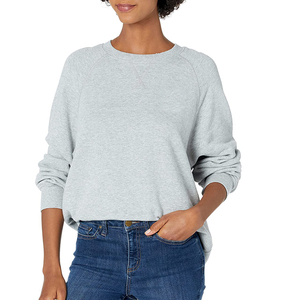 Sudaderas transpirables de manga larga para mujer Algodón suave 100% hecho sudaderas elegantes sudaderas sólidas para mujer - Product Image 3