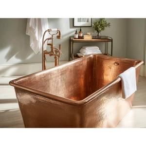 Baignoire en cuivre qui retient naturellement la chaleur plus longtemps, permettant des bains prolongés et profondément relaxants, arrivée fantastique - Product Image 4