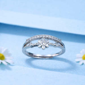 Anillo de Corona Floral de Plata Pura Zarkan, Joyería con Diamantes - Product Image 1