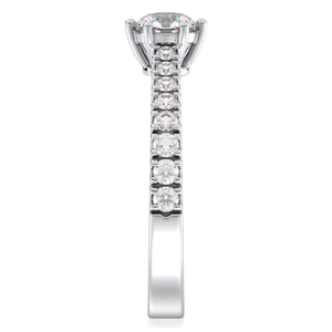 Anillos de Compromiso de Diamantes Cultivados en Laboratorio con Corte Redondo de 0.86 Quilates, Oro Blanco de 14K y 18K, Diseño Personalizado REYES, Joyería Fina para Mujer - Product Image 5