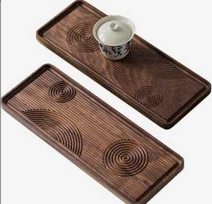 Bandeja de servicio de madera natural India para almacenamiento y decoración bandeja de servicio de madera hecha a mano. - Product Image 3