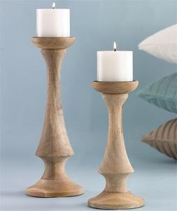 Porte-bougie en bois brut lisse de haute qualité, supports en bois personnalisés pour l'artisanat DIY, décoration intérieure - Product Image 4