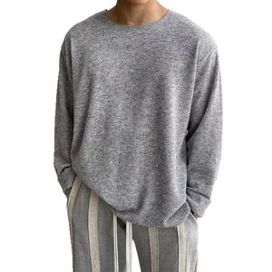 Camiseta Holgada de Manga Larga con Cuello Redondo y Capucha para Hombre, Estilo Coreano, Informal, Camiseta Básica, Estilo Moderno y Relajado - Product Image 5