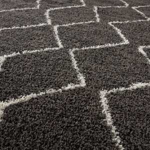 Moroccan Dark Grey Shaggy <b>Rug</b> 840-Plush Faux <b>Rabbit</b> <b>Fur</b> Machine Made Hallway Runner for Living Room - Product Image 2
