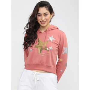 Más exigentes Venta caliente Descuento superior Ropa de mujer Sudaderas con capucha cortas de dos piezas Conjunto de chándales Sudaderas con capucha recortadas para mujer - Product Image 5