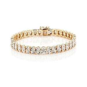 Ice Out Round Cut 10 Carat Moissanite VS1 Oro amarillo Trendy Wedding Tennis Bracelet Unisex 925 Sterling Silver - Product Image 5