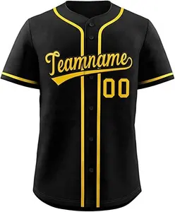 Personnaliser maillot de baseball plein et demi manches Impression de haute qualité impression 3d Baseball T Shirts Mens Sublimation