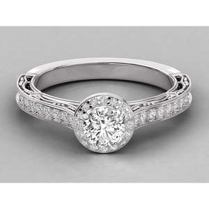Anillo Ajustable de Oro 10K con Diamante Solitario Cultivado en Laboratorio para Mujer, con Incrustaciones de Chapado en Oro 18K, para Compromiso - Product Image 2