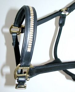 CUERO ACOLCHADO CRYSTAL BLING HALTER HEADCOLLAR Custom Made Sparkle NUEVO - Product Image 4