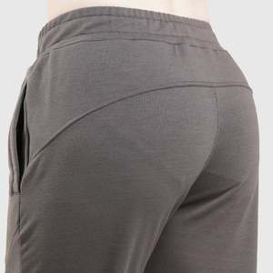 Pantalones Harem Transpirables de Felpa Terry para Entrenamiento, Color Gris, Cintura Media, Cierre Elástico, Lavado con Efecto Arrugado - Product Image 6
