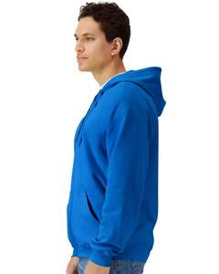 Sweat-shirt à capuche unisexe zippé en bleu roi, sweat-shirt à capuche en polaire à fermeture éclair intégrale, impression de logo personnalisée OEM, vêtements décontractés pour hommes et femmes - Product Image 4