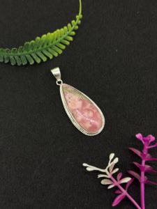 Hermoso Colgante de Plata de Ley 925 con Cabujón de Rodocrosita, Diseño Étnico para Fiestas de Mujeres - Product Image 2