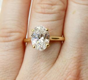 10X8mm Oval Cut Moissanite Engagement <b>Ring</b> Minimalist <b>Solitaire</b> 925 Sterling <b>Silver</b> - Product Image 1