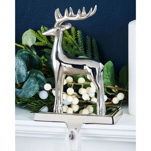 Soporte de calcetín de Navidad de Metal plateado para chimenea, estante colgante de vacaciones, organizador decorativo - Product Image 5