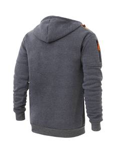 Vente en gros 100% sweats à capuche en molleton de coton pour hommes sweats imprimés poids lourd fermeture éclair complète cordons respirants bloc de couleur - Product Image 3