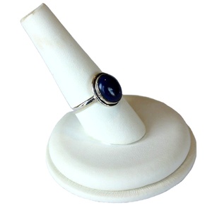 Natural <b>Lapis</b> <b>Lazuli</b> Gemstone <b>Ring</b> 925 Silver Women Party Customizable OEM Channel Technology Boutique Band Style - Product Image 1