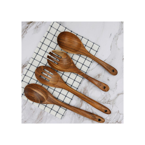 ช้อนไม้และเครื่องใช้บนโต๊ะอาหารไม้เครื่องกวนเป็นมิตรต่อสิ่งแวดล้อม - Product Image 1