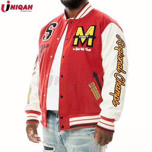 Veste universitaire High Street personnalisée manches en cuir de laine insigne de broderie en chenille élégant Patchwork Appliques insigne Letterman - Product Image 3