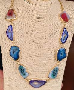 Druzy Gemstone Joyas de piedras preciosas naturales Collar de alta calidad de la India - Product Image 1