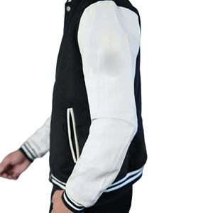 Veste universitaire en laine avec manches en cuir, broderie en chenille respirante, veste universitaire d'extérieur pour hommes, services OEM - Product Image 6