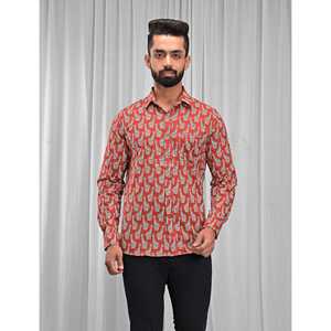 Chemise pour homme, 100% coton, imprimée avec des motifs floraux à pois, décontractée, manches longues, options de tissu popeline Oxford, fabrication ODM/OEM - Product Image 1