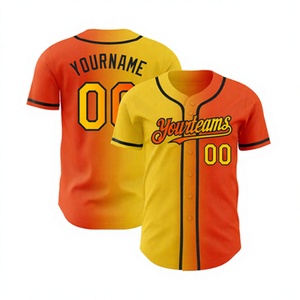 OEM/ODM Breathable Eco-Friendly Plus Size Adult Baseball Jersey Softball Jersey Unisex Men Women <b>Shirts</b> 180 Grams Short Printed - Product Image 1