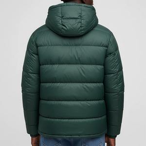 Chaqueta de Invierno para Hombre, de Lona, con Cuello Alto, Acolchada, Aislante, Verde Bosque Oscuro - Product Image 6