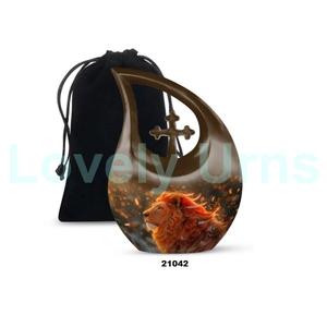 Meilleure vente forêt de roi crémation adulte urne décorative grande larme croix urne funéraire avec sac de velours gratuit - Product Image 1