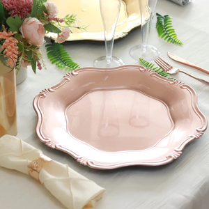 Platos de cargador de oro rosa, bandeja para servir cena, plato de postre, plato de postre, plato de ensalada para fiesta, hogar, restaurante, uso - Product Image 2