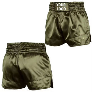Shorts de boxe personnalisés de haute qualité, sportifs, imperméables, écologiques, en tissu tricoté avec cordon de serrage, pour hommes, adultes et jeunes. - Product Image 1