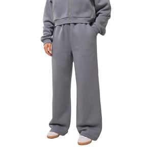 Ropa informal para mujer, chándal, nueva moda, gris oscuro, suave algodón, Polar, 2 piezas, cremallera, con capucha, pantalones para correr, uso en invierno - Product Image 6