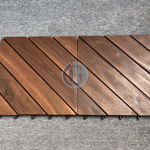 Baldosas de Madera de Acacia Cuadradas Antideslizantes e Impermeables de Fácil Instalación, Baldosas de Madera para Terraza Exterior - Product Image 3