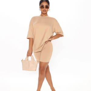 Conjunto de pantalones cortos de motociclista con logotipo personalizado para mujer, conjunto de pantalones cortos informales de verano para mujer, con soporte sólido y transpirable - Product Image 1