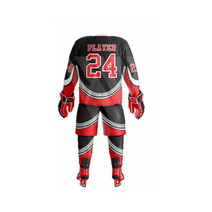 Uniformes de hockey sur glace pour hommes légers et respirants 100% polyester pour logo personnalisé Vente chaude OEM Uniforme de hockey sur glace - Product Image 3