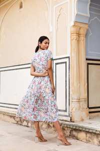 Robe Ailani artisanale, en coton bohème, imprimée à la main, décontractée, occasionnelle, pour femmes, robe d'été - Product Image 3