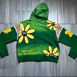 Nouvelle Arrivée du Fabricant OEM : Sweats à Capuche Zippés pour Hommes en Molleton Bouclette 430 g/m² pour l'Hiver, Style Streetwear, avec Broderie Effet Vieilli et Lavage Acide - Product Image 6