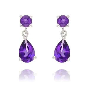 ต่างหูห้อยทำมือจากทองเหลืองชุบทองประดับพลอยอะมีทิสต์ธรรมชาติทรงรีขนาด 10-12 มม. ราคาขายส่ง - Product Image 6