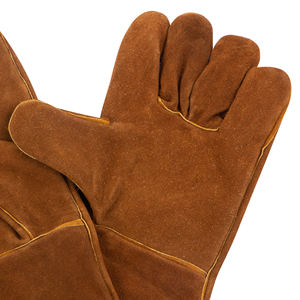 Gant de soudeur en cuir de vachette fendu avec doublure en coton, marron, MENS, Tig Mig,BBQ - Product Image 4