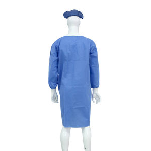 Un solo uso adulto de punto puño bata de laboratorio unisex doctor enfermera Hospital uniforme para el personal médico Scrub uniformes de enfermería - Product Image 3