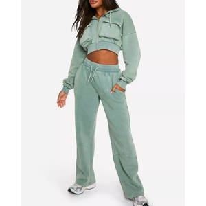 Sudadera Corta Informal para Mujer |   Sudadera con Capucha y Cierre de Cremallera con Hombros Caídos |   Sudadera Moderna de Calle 100% Algodón con Cierre y Logotipo Frontal - Product Image 5