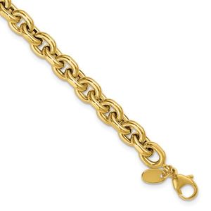 สร้อยข้อมือแบบสายแบนขัดเงา 14K ขนาด 6.5 มม. ของเลสลีย์ เครื่องประดับแฟชั่นแบบโซ่และแบบเชื่อมต่อ - Product Image 1