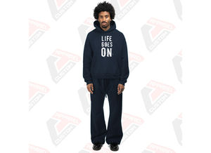 Ensemble de survêtement d'hiver pour homme, ultra confortable et élégant, 2 pièces, respirant, 100% polyester, motif uni - Product Image 3