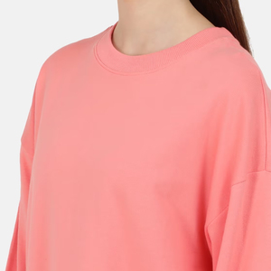 เสื้อสเวตเชิ้ตโอเวอร์ไซส์ทรงหลวมสำหรับผู้หญิง ผ้าฝ้ายคุณภาพสูง 100% สไตล์สตรีทแวร์ลำลอง พิมพ์ลายด้านหน้าได้ตามต้องการ ระบายอากาศได้ดี - Product Image 6