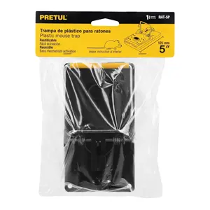 Piège à souris en plastique réutilisable Pretul 5' pour la lutte contre les rongeurs, tueur de rongeurs efficace, taille américaine, boîte de 10, sans parfum, design rectangulaire - Product Image 5