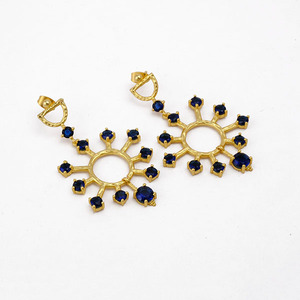 Exclusive Boho Fashionable Gold Plated Brass <b>Stud</b> Earring Handmade Women's Gemstone Jewelry for Trendy Anniversary Occasions - Product Image 5
