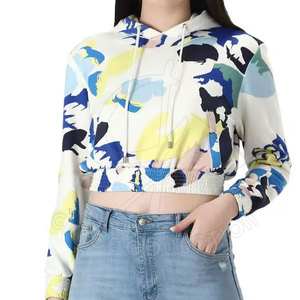 Sudaderas con Capucha Cortas para Mujer de Alta Calidad, 100% Algodón, Corte Casual, con Logotipo Personalizado en la Parte Delantera para Ropa Urbana - Product Image 2