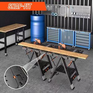 Banc de travail pliable, capacité 450 kg, hauteur réglable, table de travail portable avec pieds en aluminium - Product Image 2