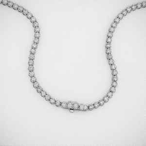 Haute joaillerie à la mode Fine 18k 22k or pur naturel VS-diamant collier lien cubain bijoux Tennis colliers pour femmes OEM - Product Image 6