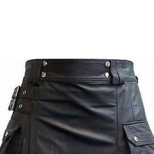 Nouveau kilt en cuir pour femmes de style traditionnel écossais, couleur unie, avec poche, couleur et logo personnalisés, toutes les tailles disponibles - Product Image 3