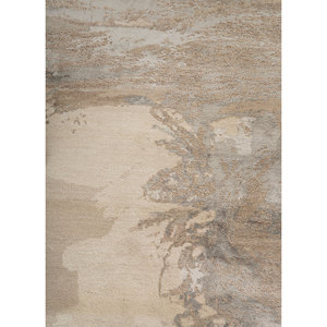 พรมไหมไผ่ผสมขนสัตว์ถักมือลายอิสระ คาวี ไอวอรี่ รุ่นเอสก-448 (Fr) รูปทรงสี่เหลี่ยมผืนผ้า เหมาะสำหรับตกแต่งบ้าน ห้องนั่งเล่น ทางเดิน - Product Image 3